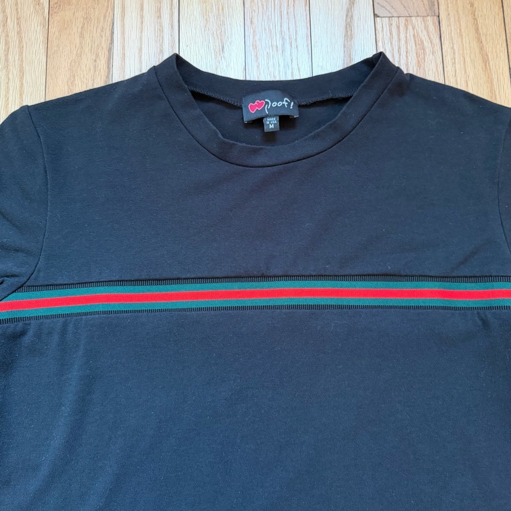 Vintage Black Baby Tee with Strip Detail - Picture 5 of 9